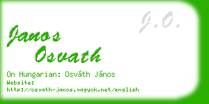 janos osvath business card
